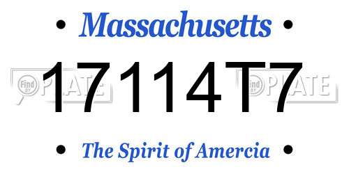 17114T7 Massachusetts License Plate