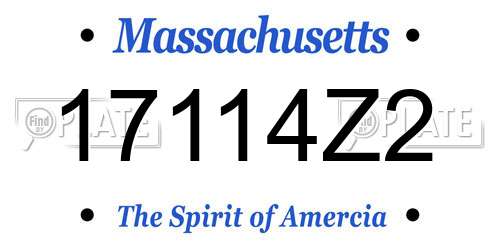17114Z2 Massachusetts License Plate