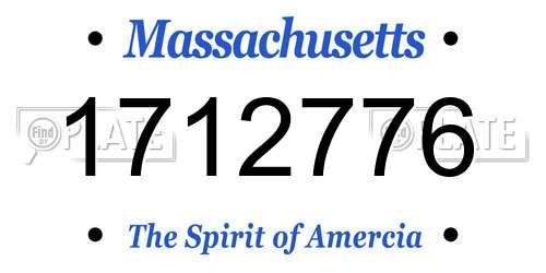 1712776 Massachusetts License Plate