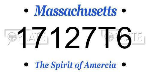 17127T6 Massachusetts License Plate