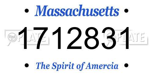 1712831 Massachusetts License Plate