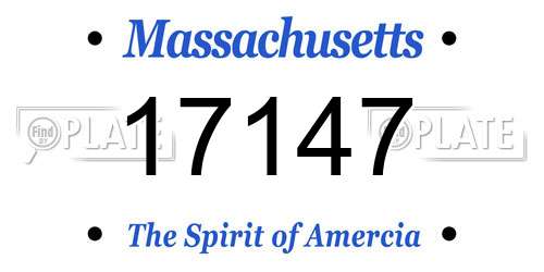 17147 Massachusetts License Plate