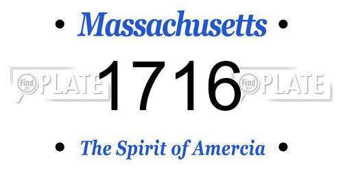 1716 Massachusetts License Plate