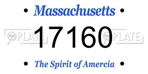 17160 Massachusetts License Plate