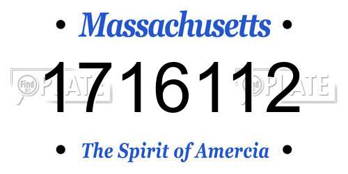 1716112 Massachusetts License Plate