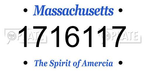 1716117 Massachusetts License Plate