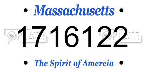 1716122 Massachusetts License Plate