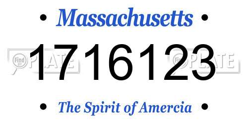 1716123 Massachusetts License Plate