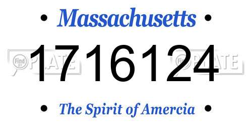1716124 Massachusetts License Plate