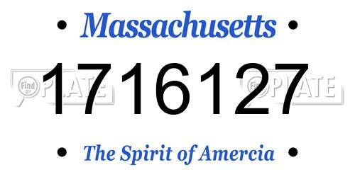 1716127 Massachusetts License Plate