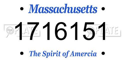 1716151 Massachusetts License Plate