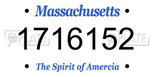 1716152 Massachusetts License Plate
