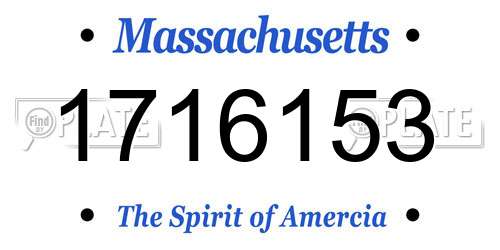 1716153 Massachusetts License Plate