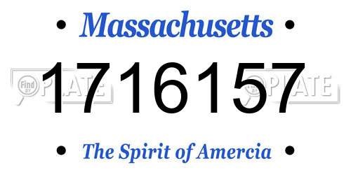 1716157 Massachusetts License Plate