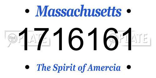 1716161 Massachusetts License Plate