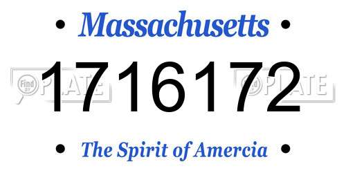 1716172 Massachusetts License Plate