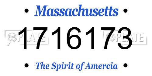 1716173 Massachusetts License Plate