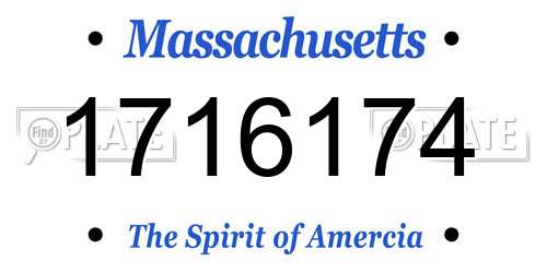 1716174 Massachusetts License Plate