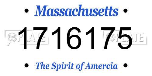 1716175 Massachusetts License Plate