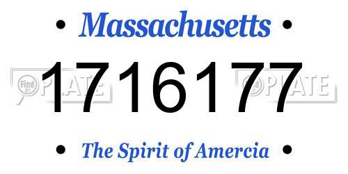 1716177 Massachusetts License Plate
