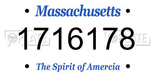 1716178 Massachusetts License Plate