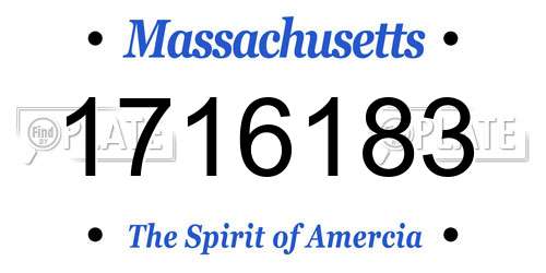 1716183 Massachusetts License Plate