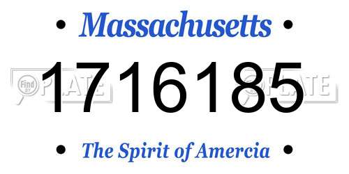 1716185 Massachusetts License Plate