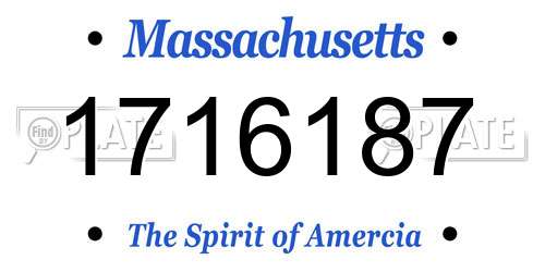 1716187 Massachusetts License Plate