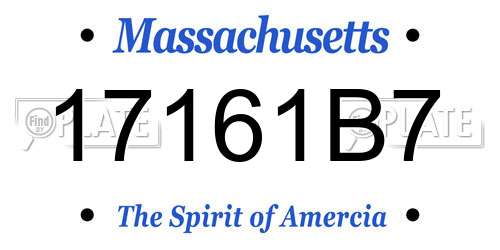 17161B7 Massachusetts License Plate