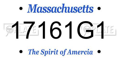 17161G1 Massachusetts License Plate