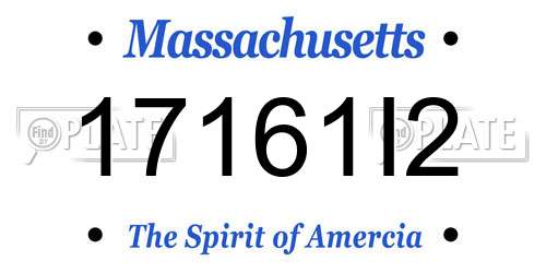 17161I2 Massachusetts License Plate