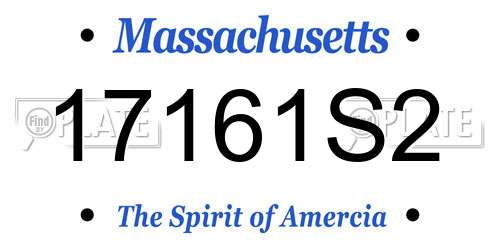 17161S2 Massachusetts License Plate