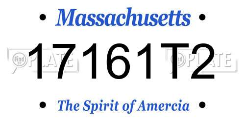 17161T2 Massachusetts License Plate