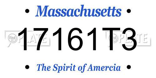 17161T3 Massachusetts License Plate