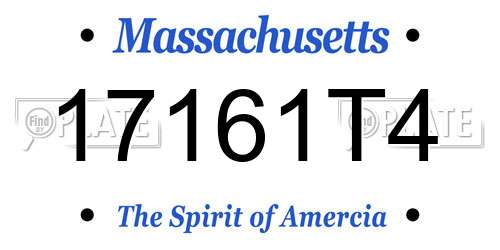 17161T4 Massachusetts License Plate