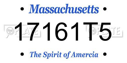 17161T5 Massachusetts License Plate