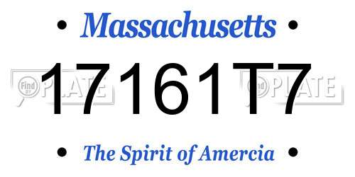 17161T7 Massachusetts License Plate