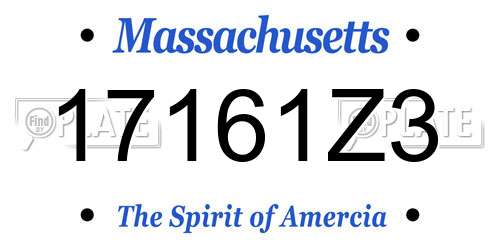 17161Z3 Massachusetts License Plate