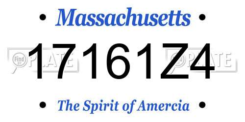 17161Z4 Massachusetts License Plate