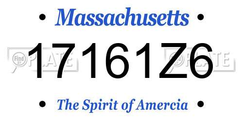 17161Z6 Massachusetts License Plate