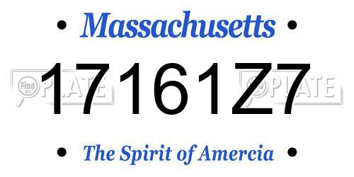 17161Z7 Massachusetts License Plate