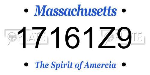17161Z9 Massachusetts License Plate