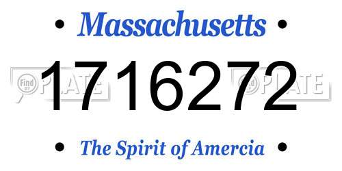 1716272 Massachusetts License Plate