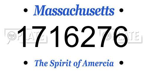 1716276 Massachusetts License Plate