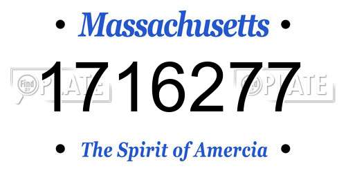 1716277 Massachusetts License Plate