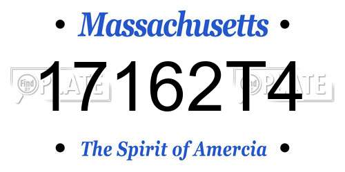 17162T4 Massachusetts License Plate