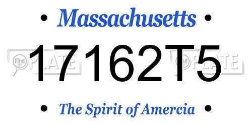 17162T5 Massachusetts License Plate