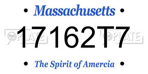 17162T7 Massachusetts License Plate