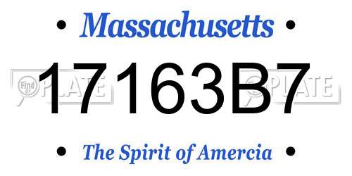 17163B7 Massachusetts License Plate