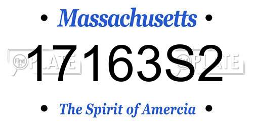 17163S2 Massachusetts License Plate